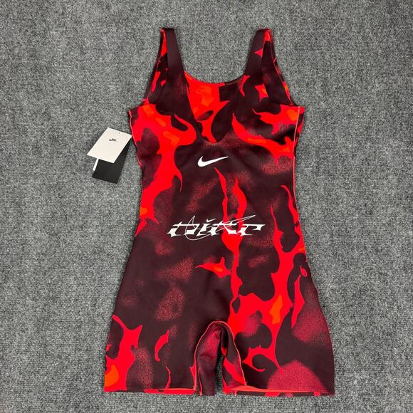 Nike Megan Thee Stallion Bodysuit Women's Size S (Small) Red Jumpsuit Sporty NEW - Picture 3 of 12